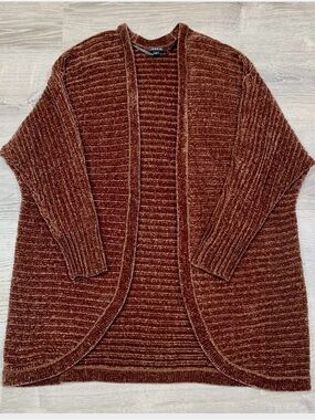 Torrid Brown Open-Front Ribbed Cardigan